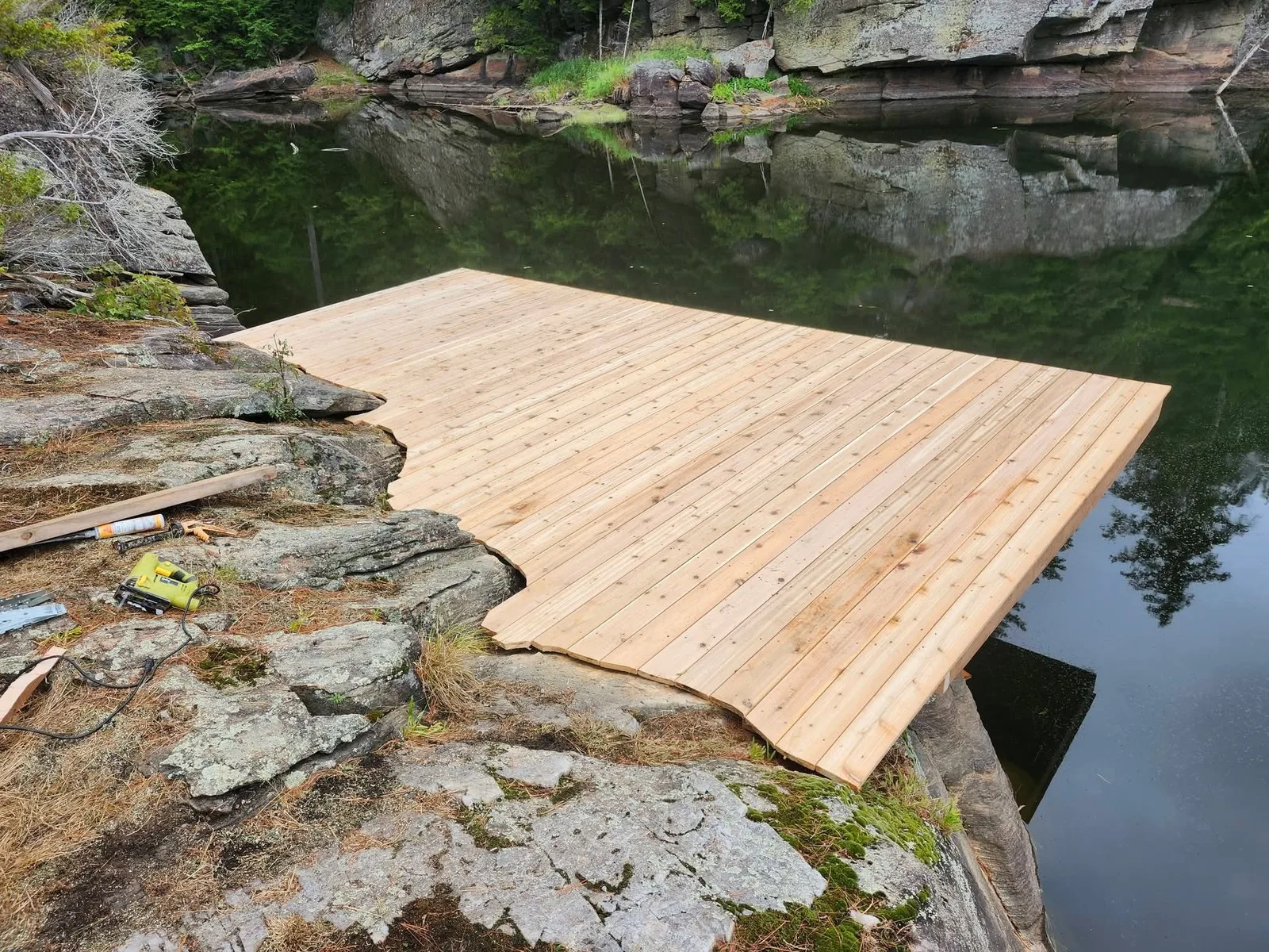 Custom dock on the water