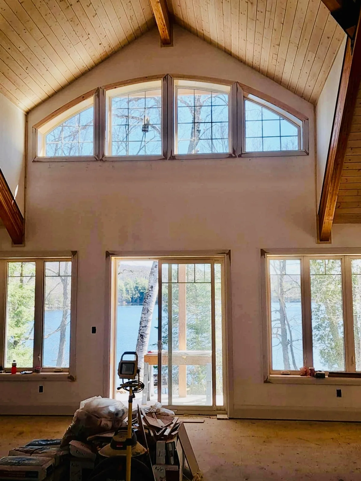 Vaulted ceiling interior renovation
